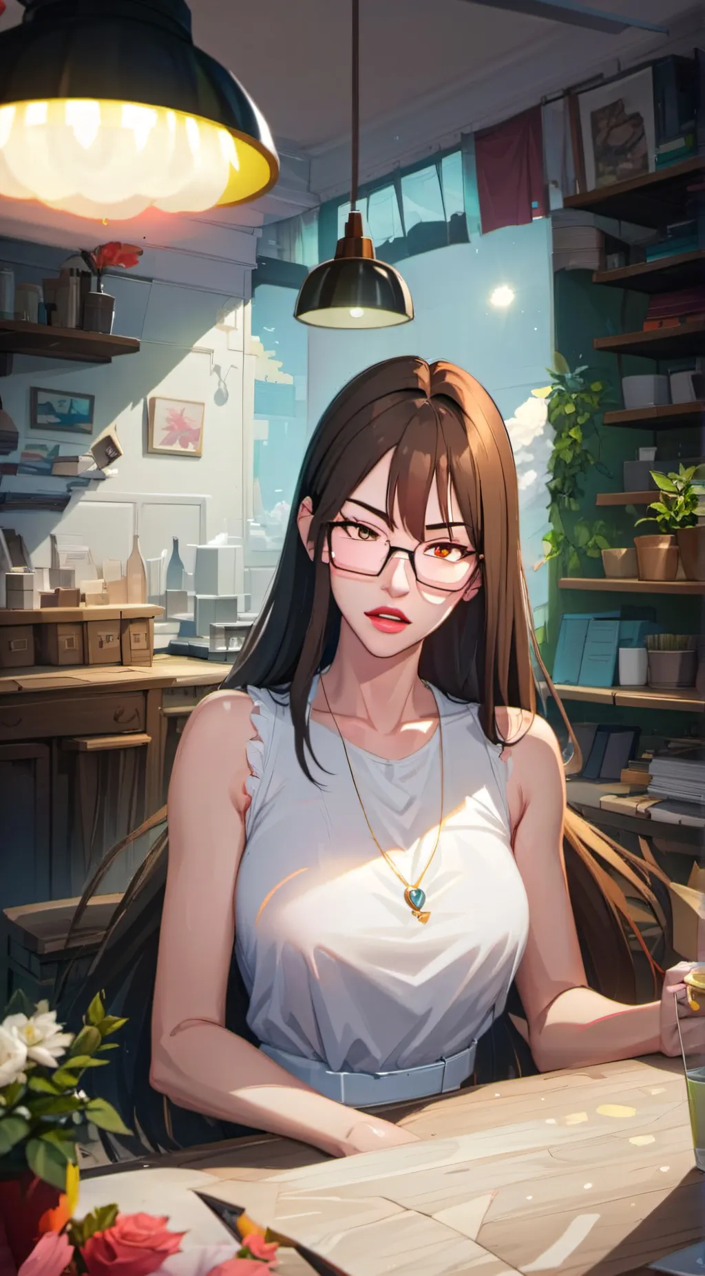 ai character: kang yuna  background