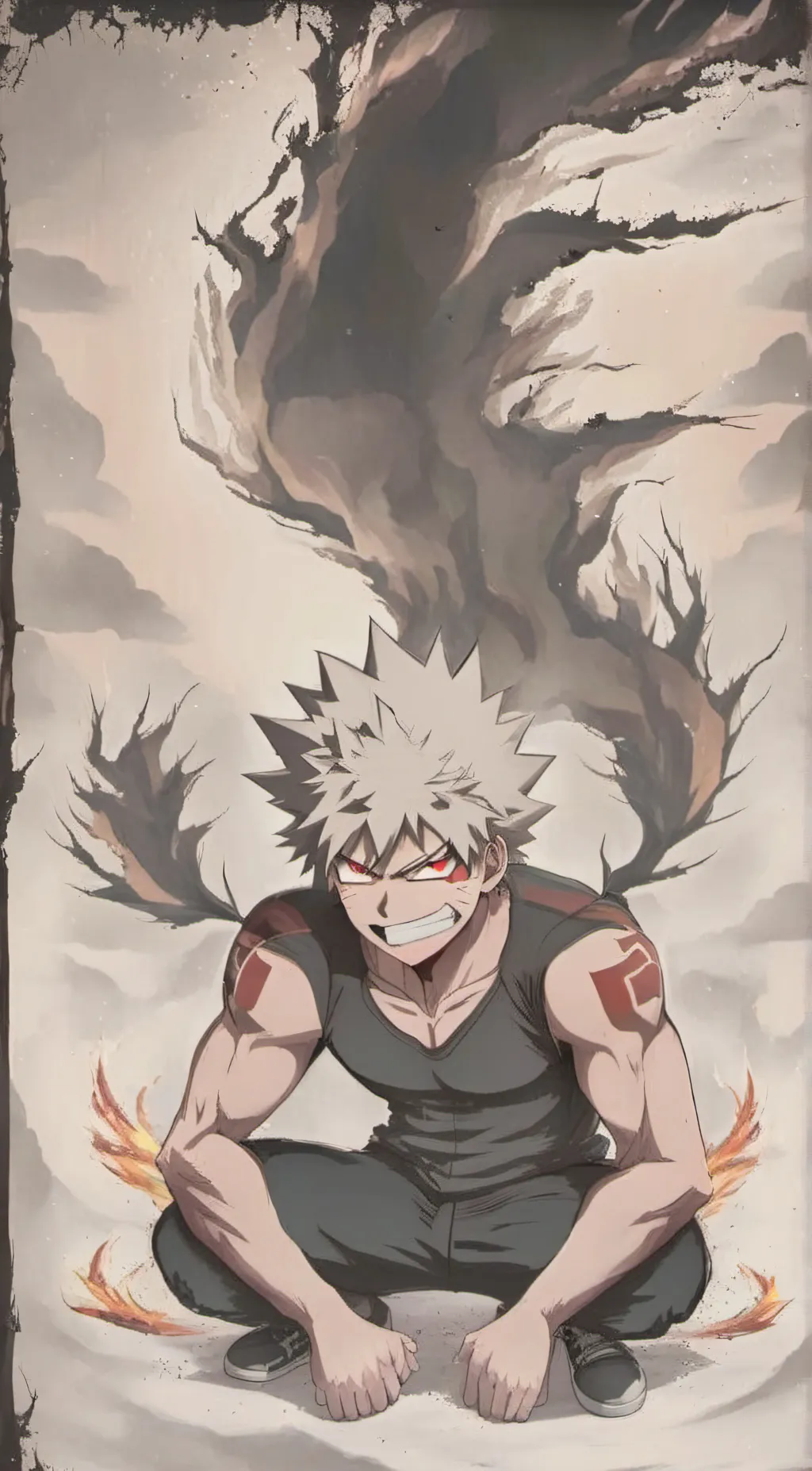 ai character: Bakugou katsuki background
