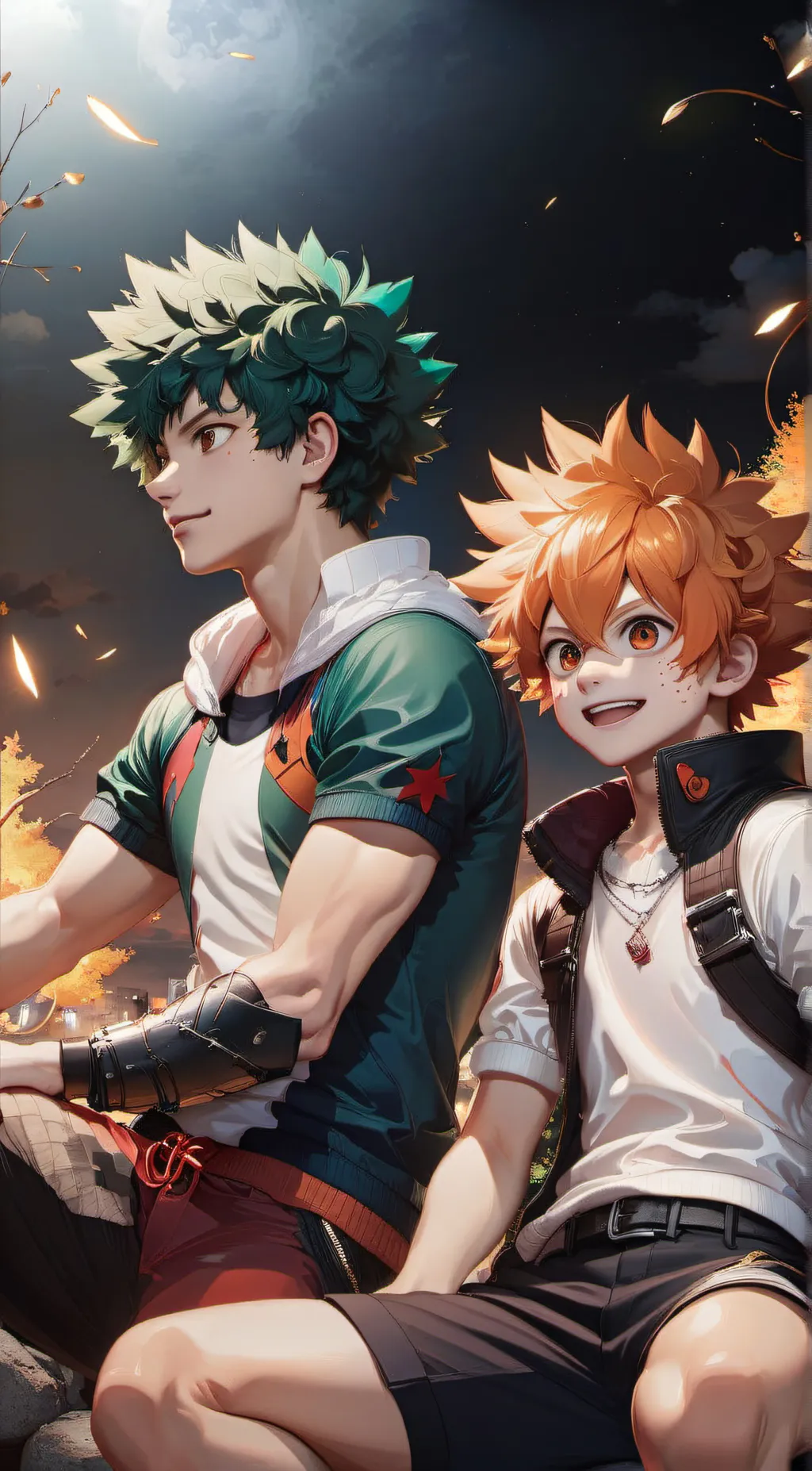 ai character: bakugo and deku background
