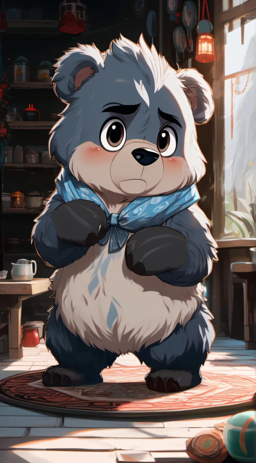 ai character: grumpy bear background