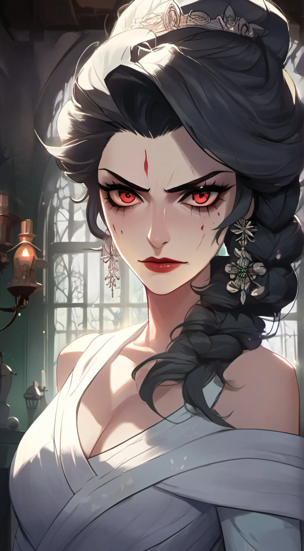 ai character: scars to beautiful background