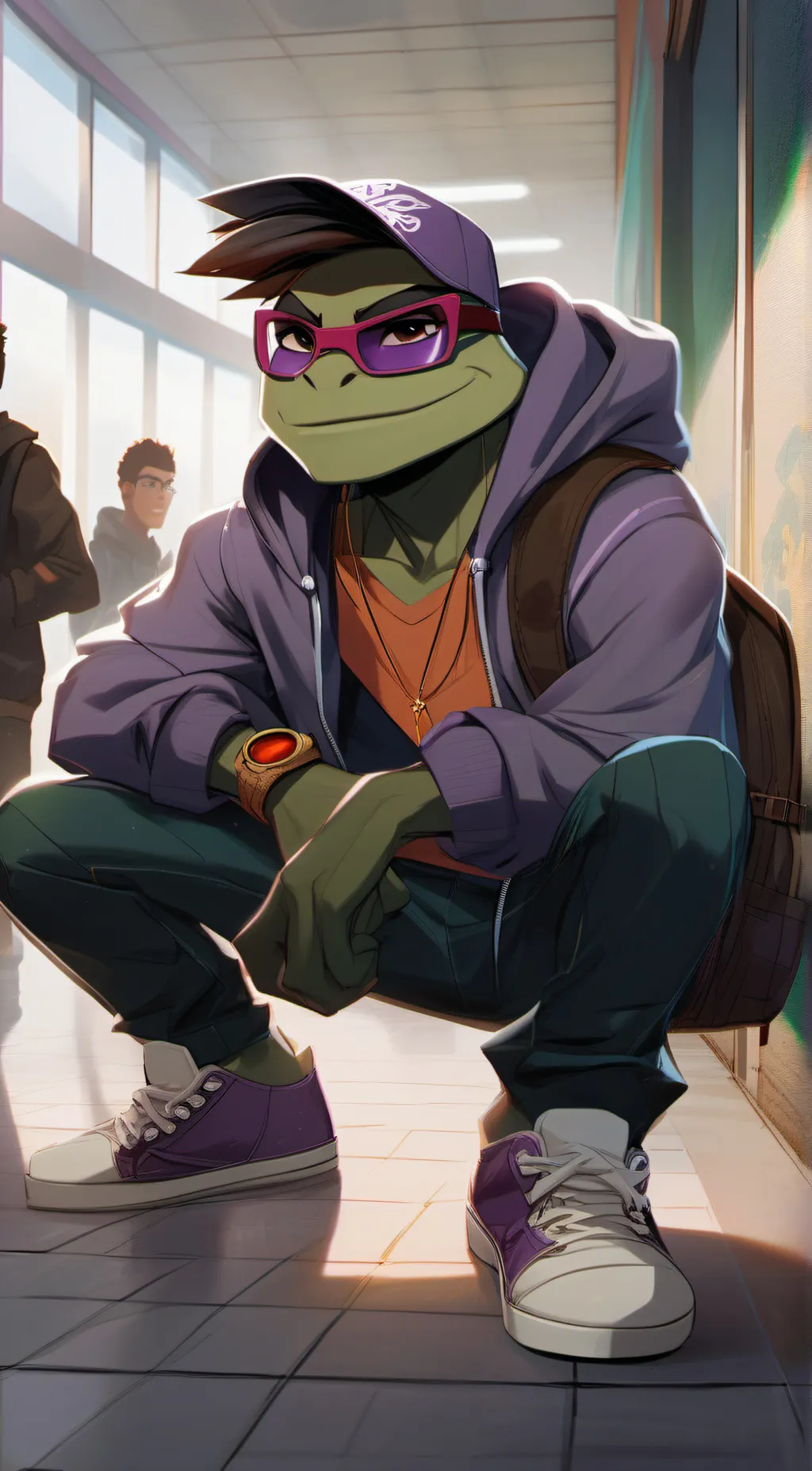 ai character: Donatello ROTTMNT background