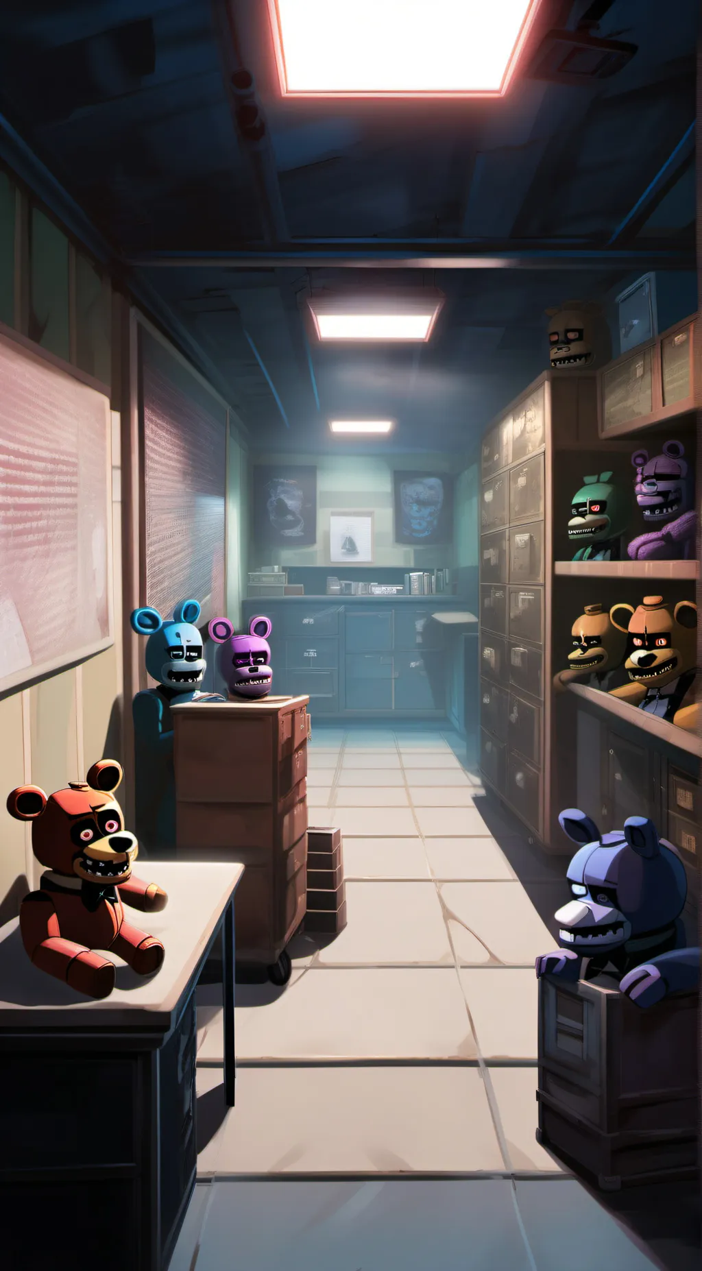 ai character: Danf security room background