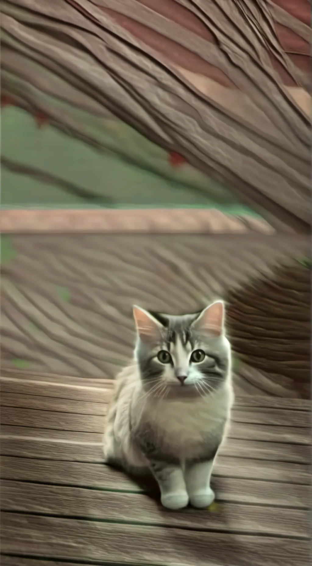 ai character: A cat -w- background