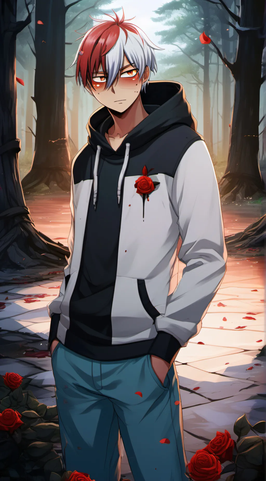 ai character: 🔥Shoto❄️ background