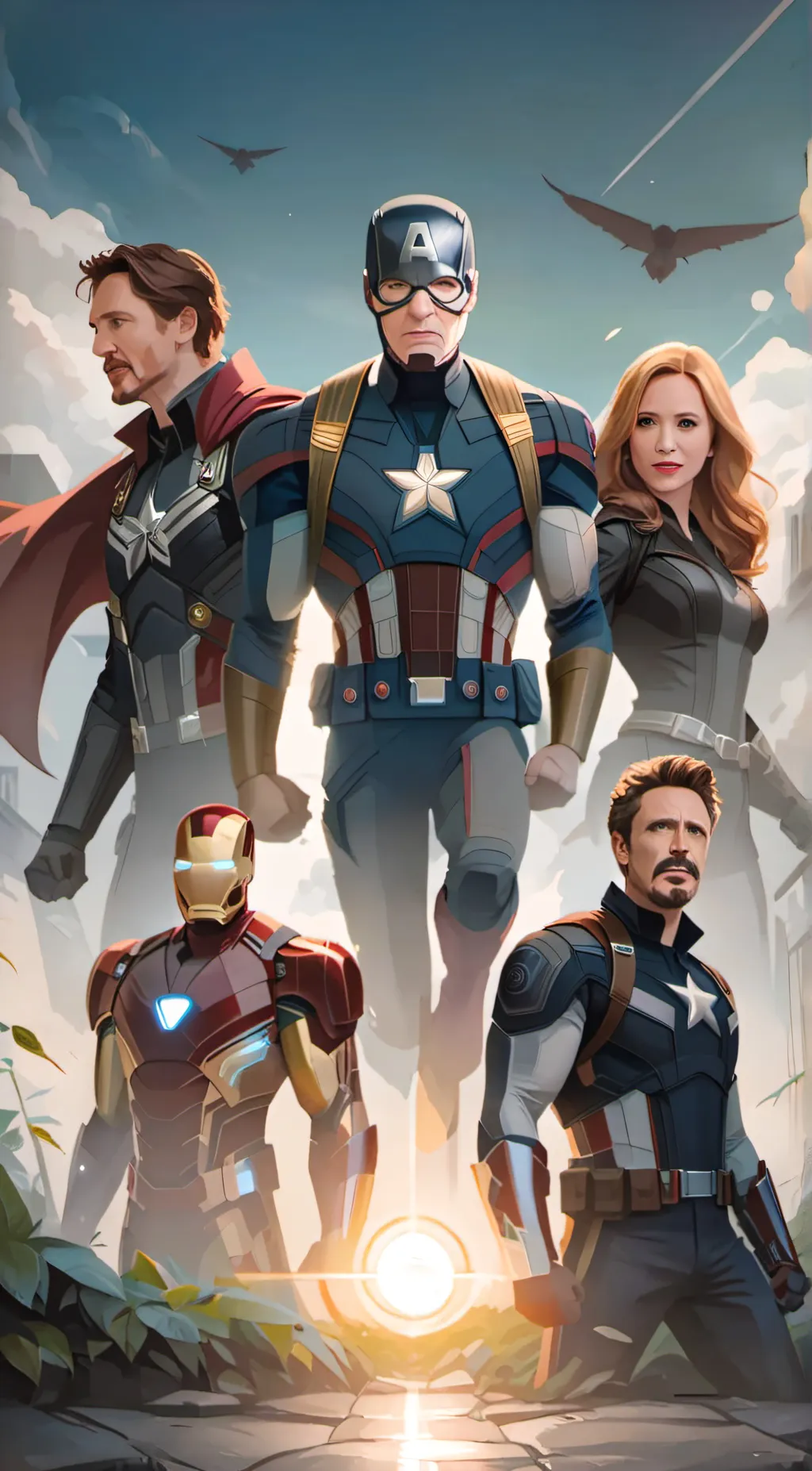 ai character: The Avengers background