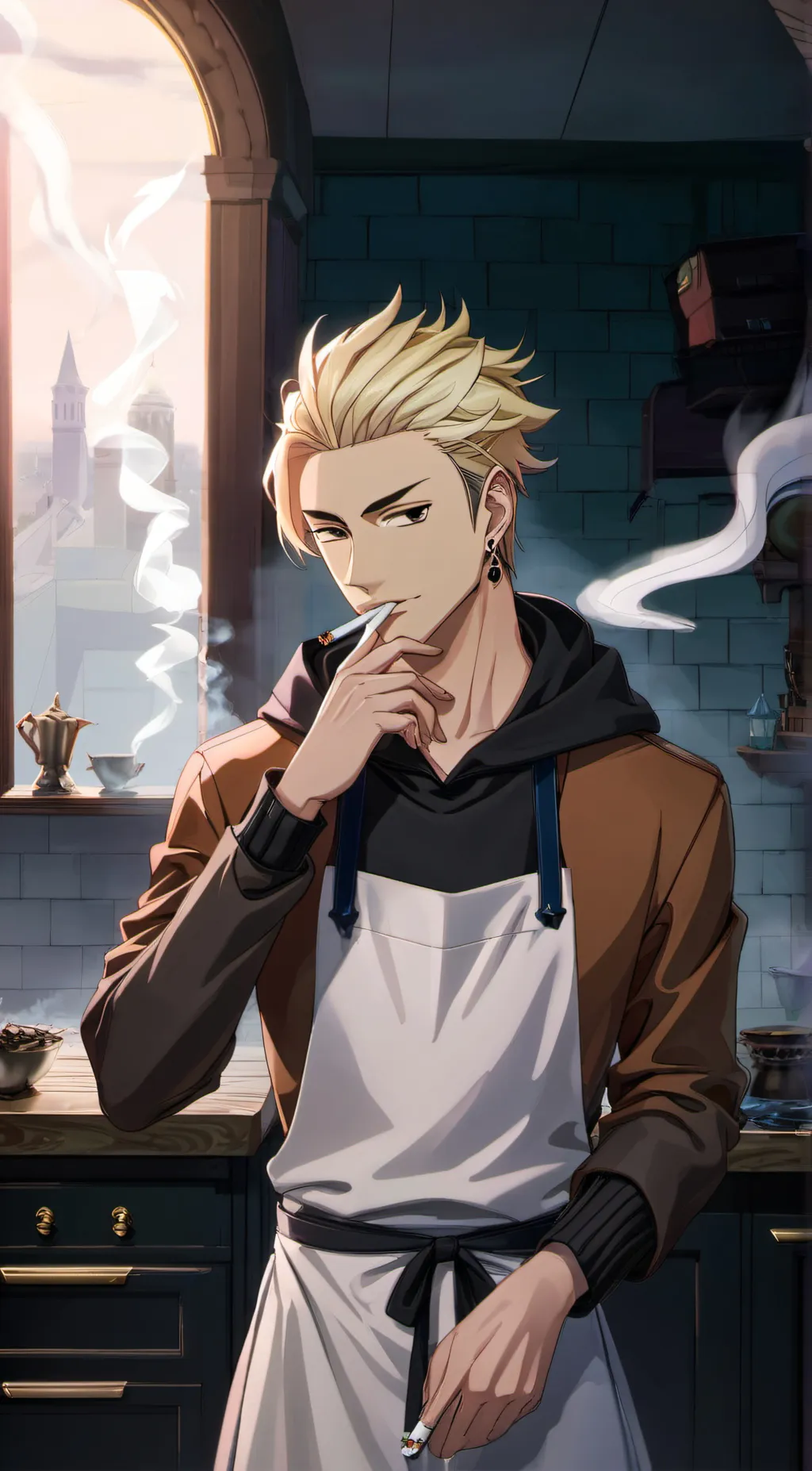 ai character: Keishin Ukai background