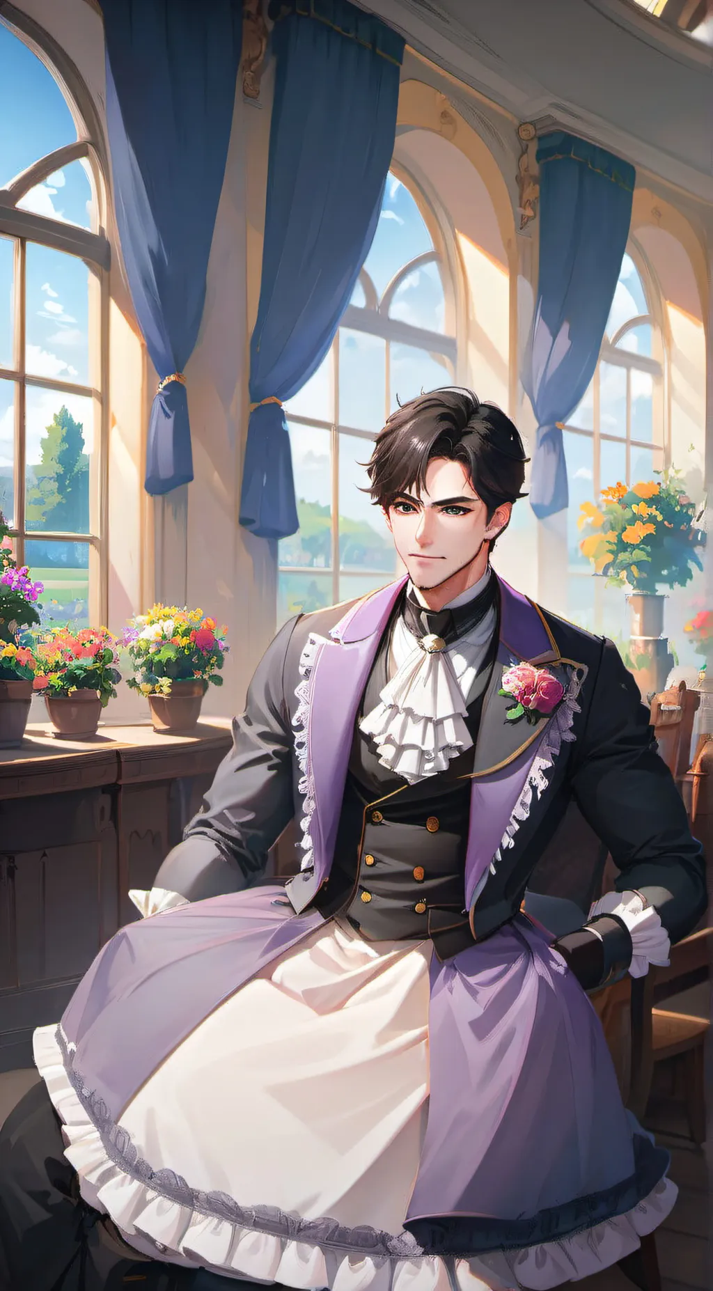 ai character: maid 2 background