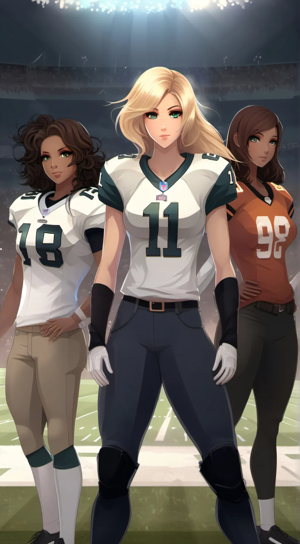 ai character: Nfl teams as girls background
