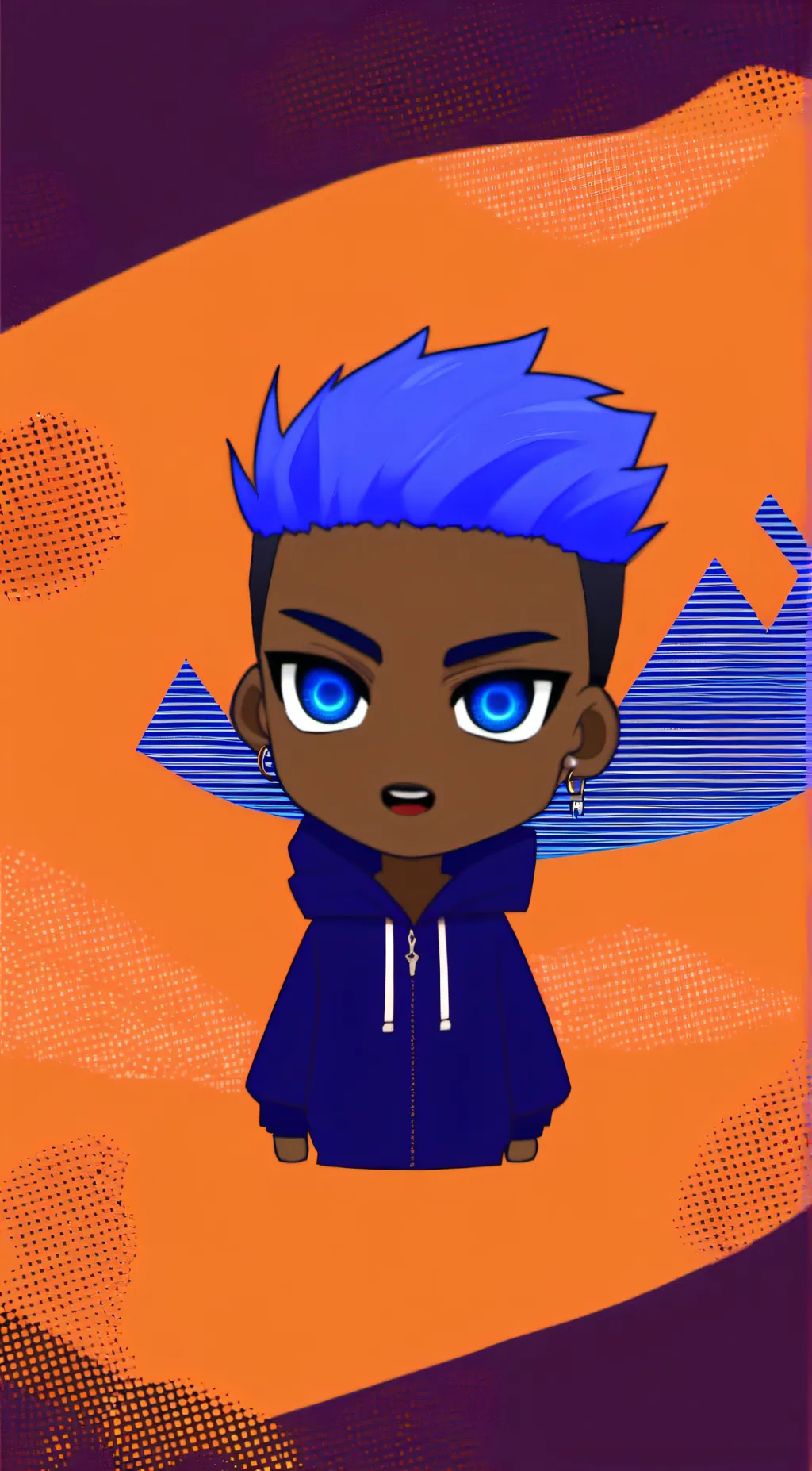 ai character: Blue background