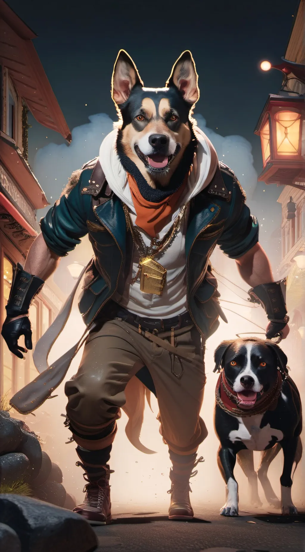 ai character: Dog man background