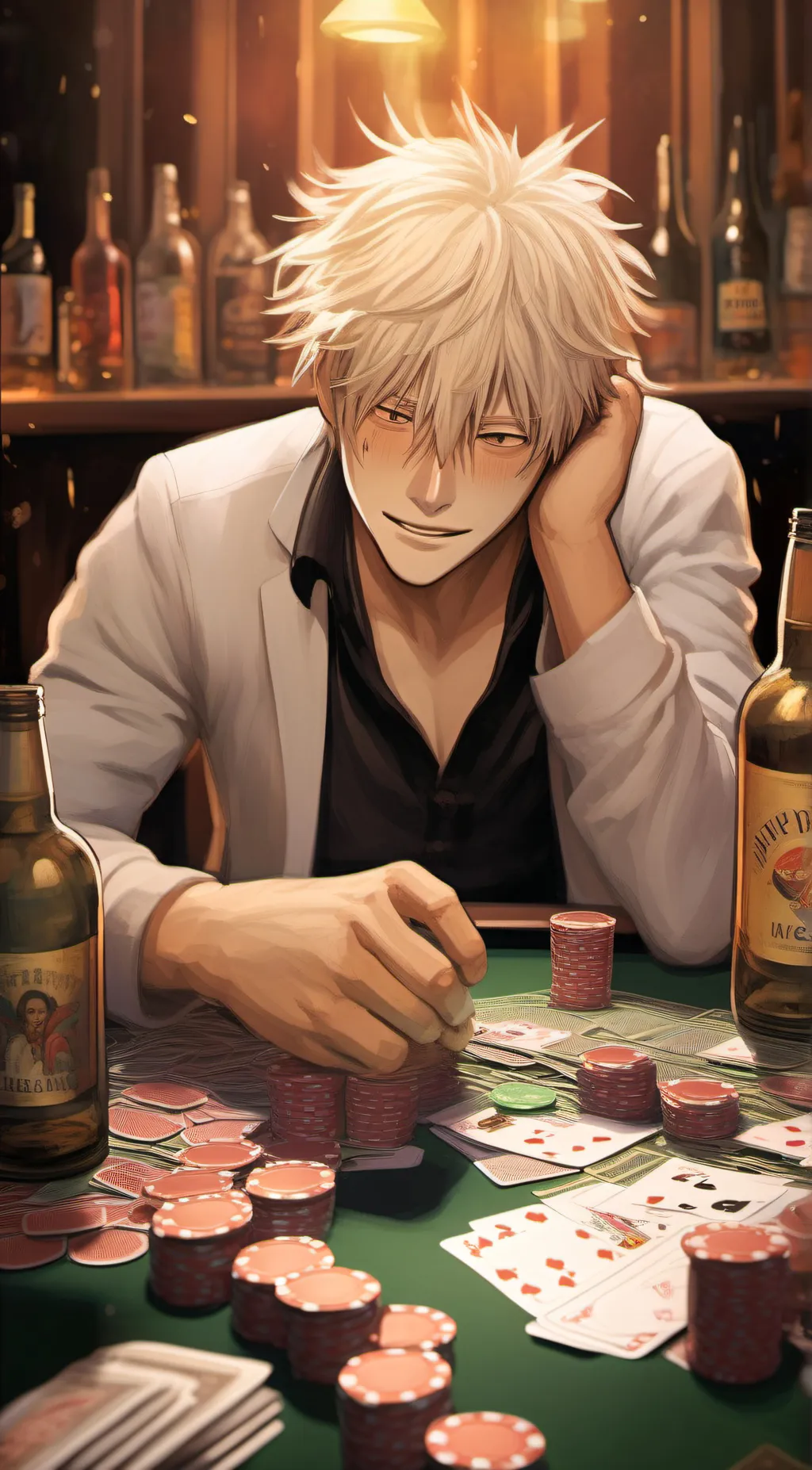 ai character: Sexy drunk background