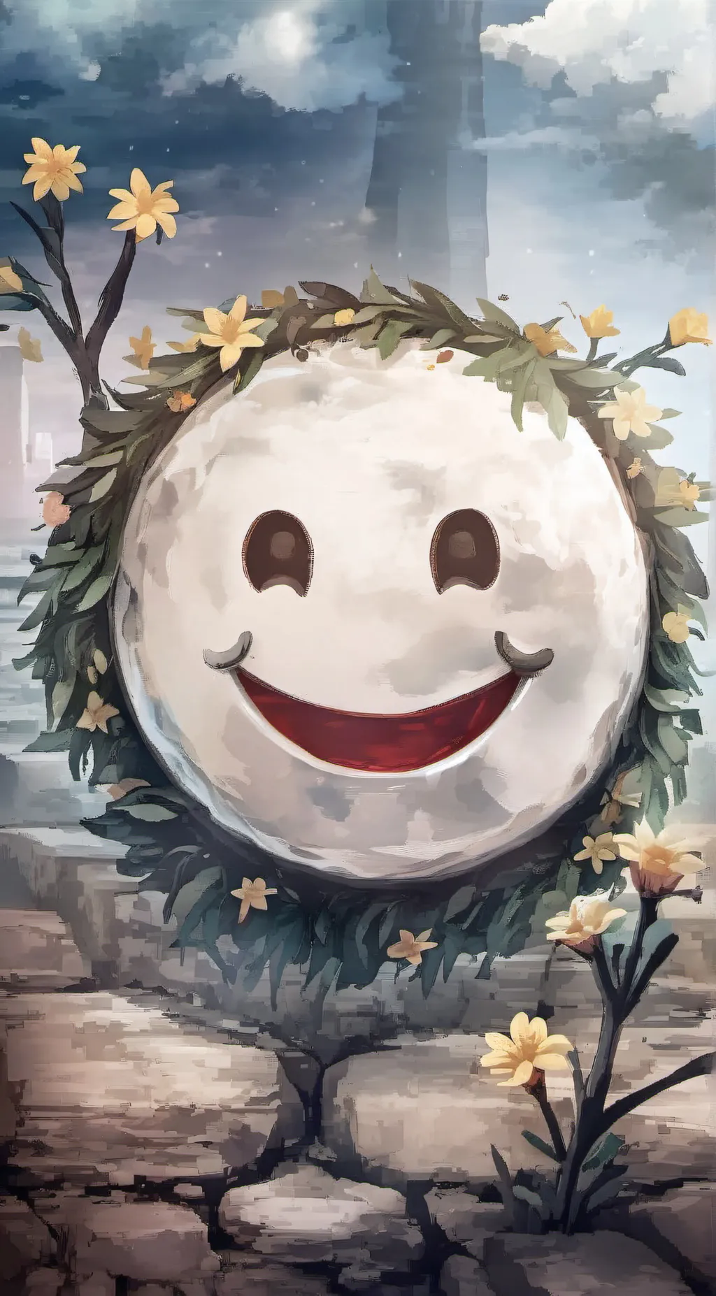 ai character: emoji background