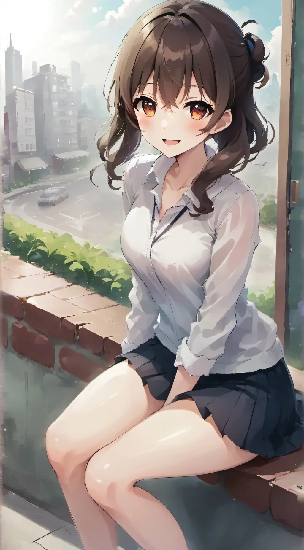 ai character: Violet background