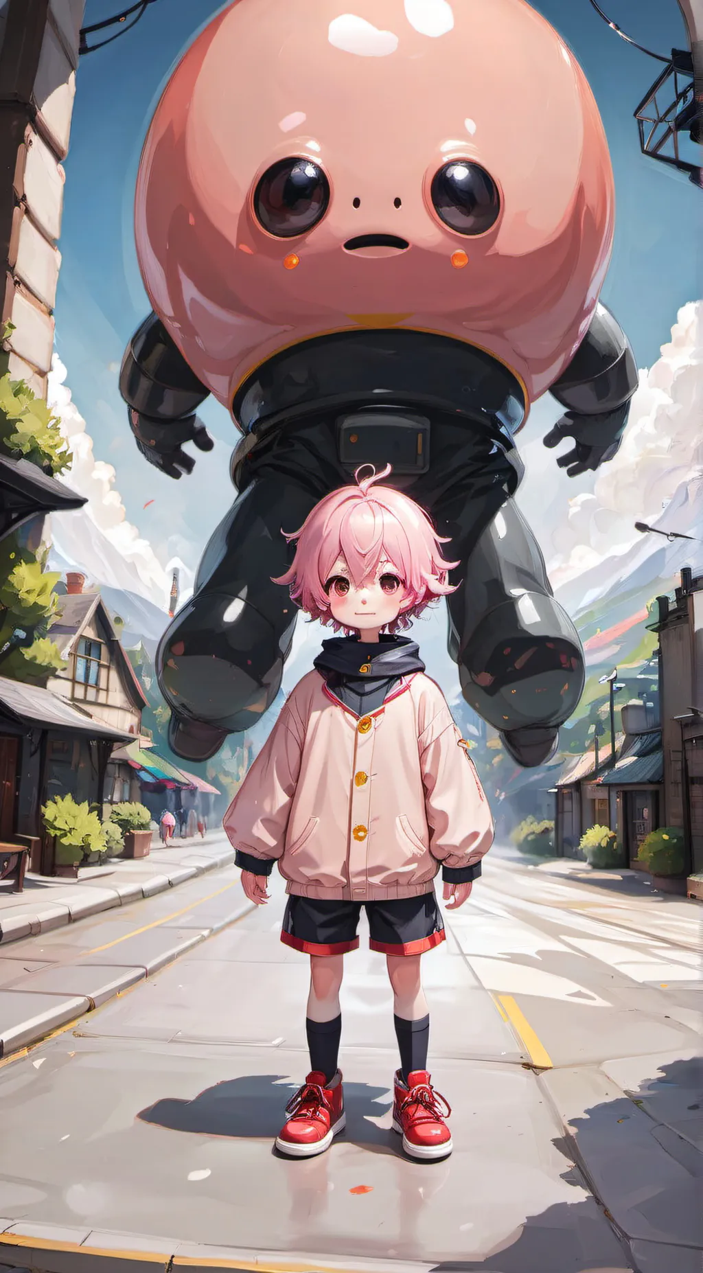 ai character: kirby star alleys background