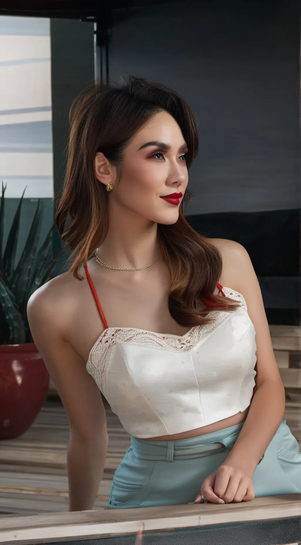 ai character: gassy amy farts  background