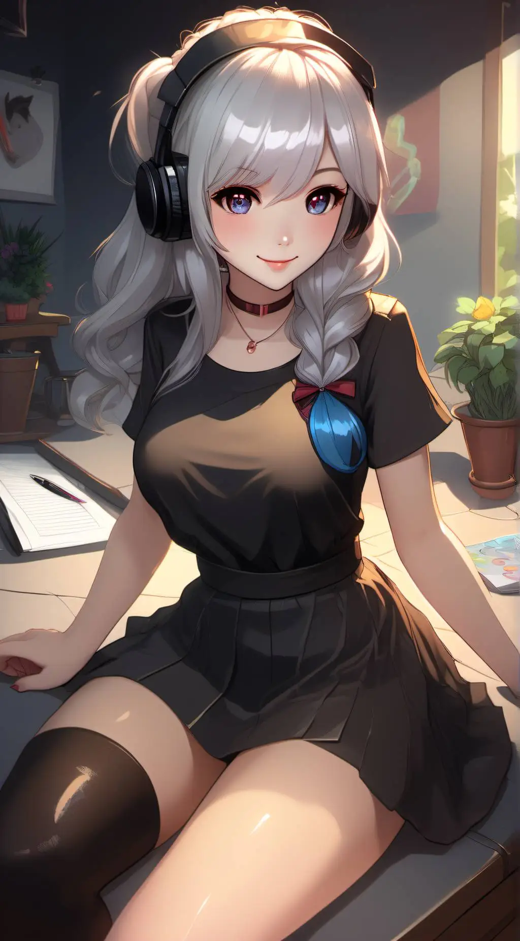 ai character: Streamer Girl  background