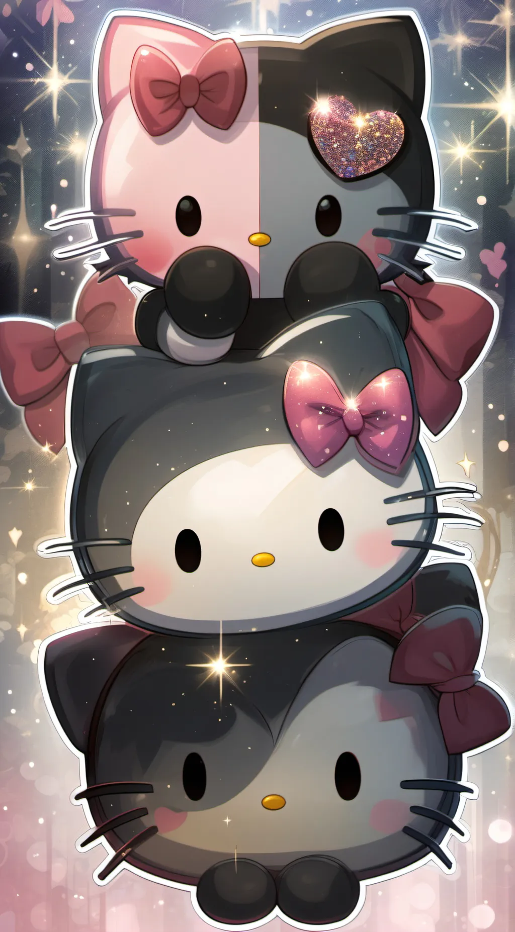 ai character: HELLO KITTYS background