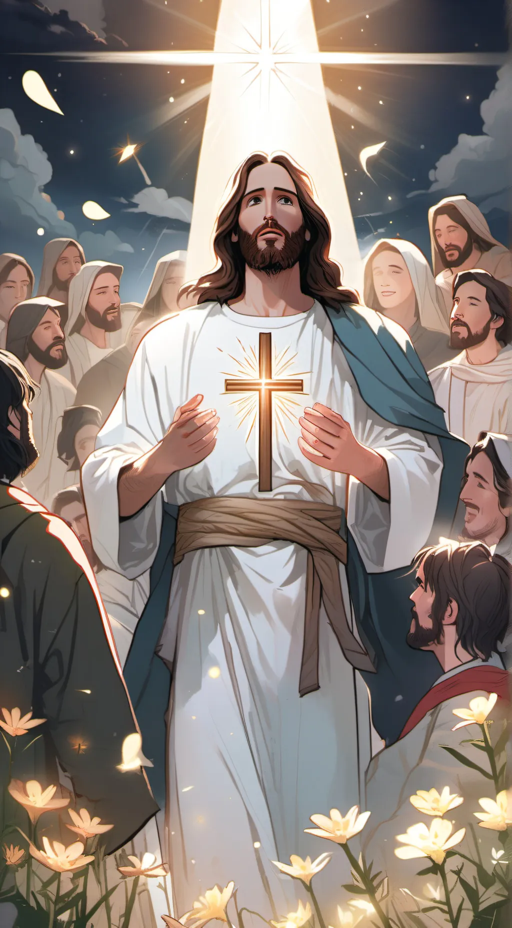 ai character: Jesus Christ  background