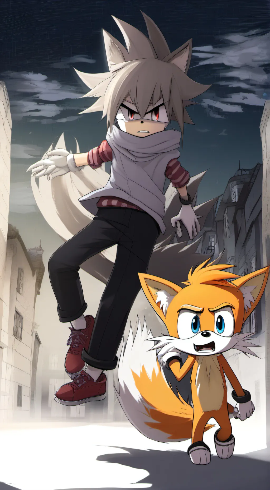 ai character: tails & crazytails background