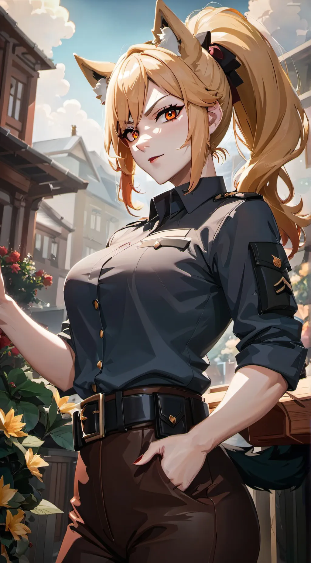 ai character: Female bakuDeku background