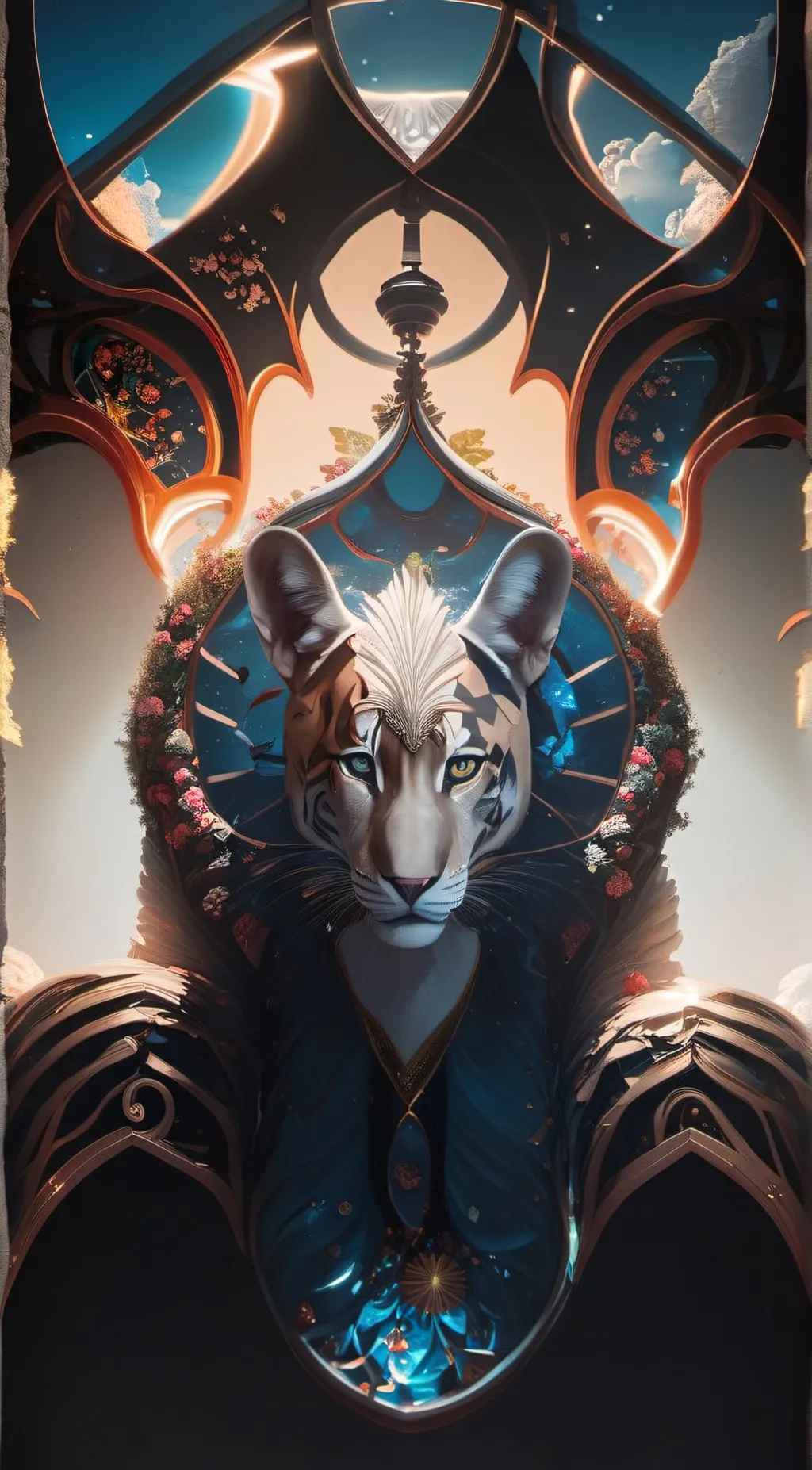 ai character: King of lions background