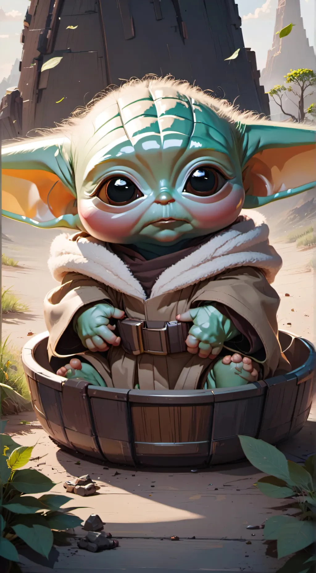 ai character: baby yoda background