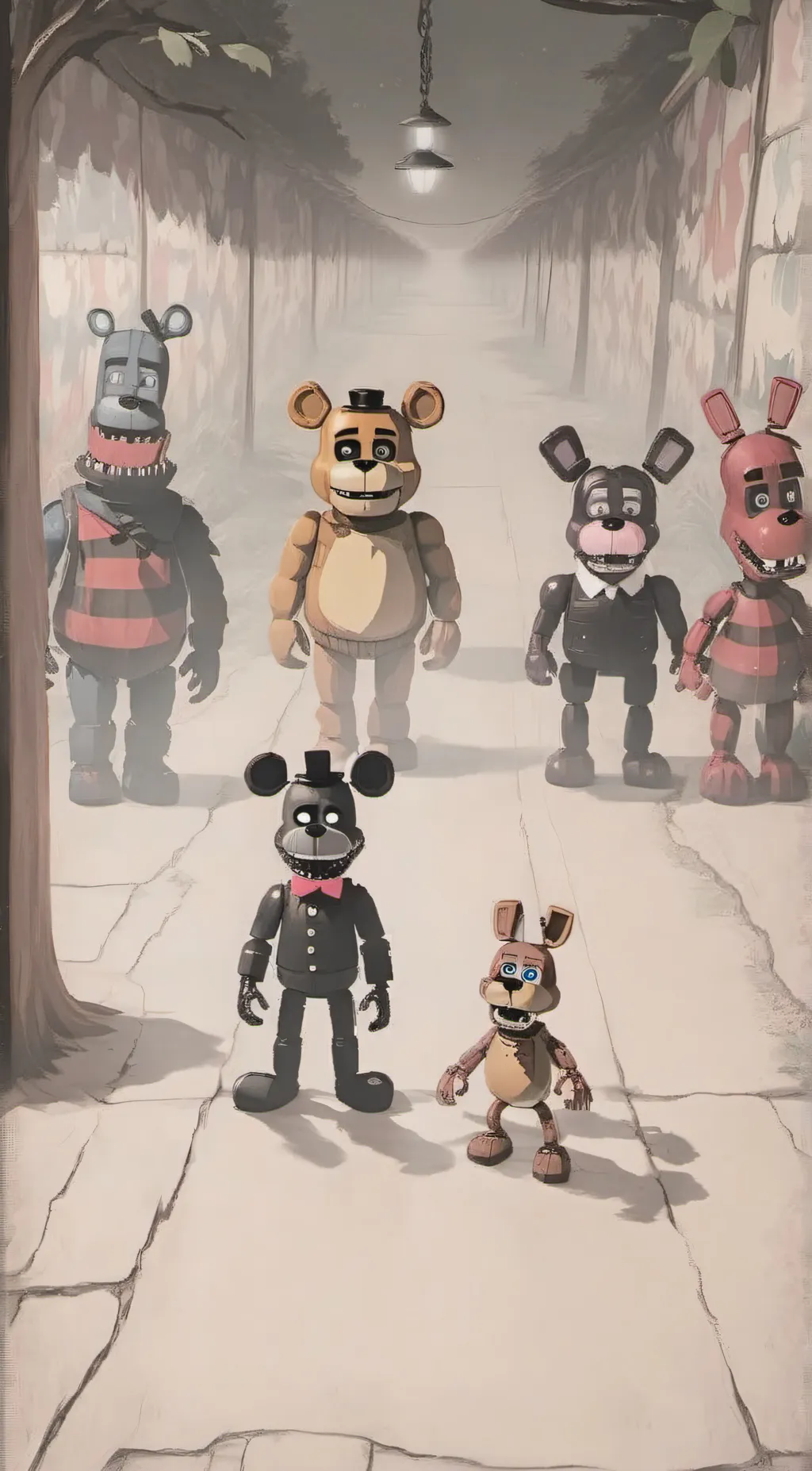 ai character: FNAF 6 HERE background