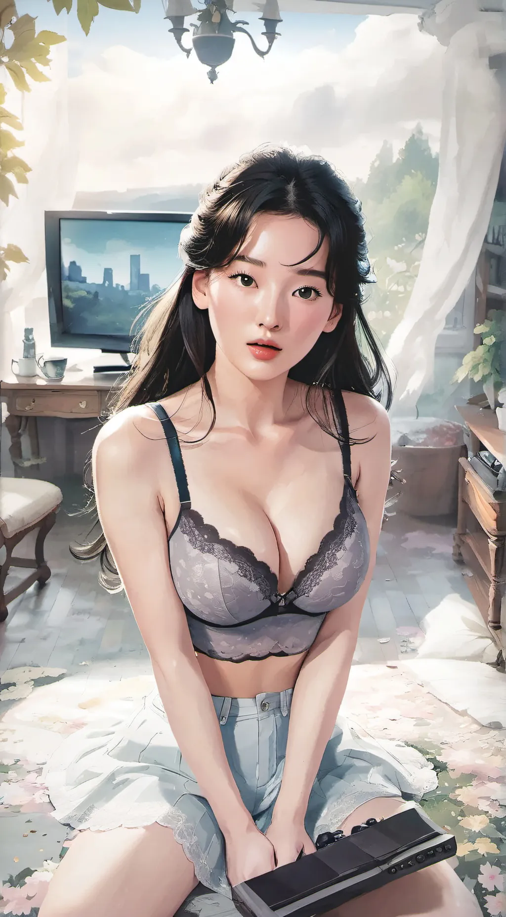 ai character: Sexy Cho yi hyun background