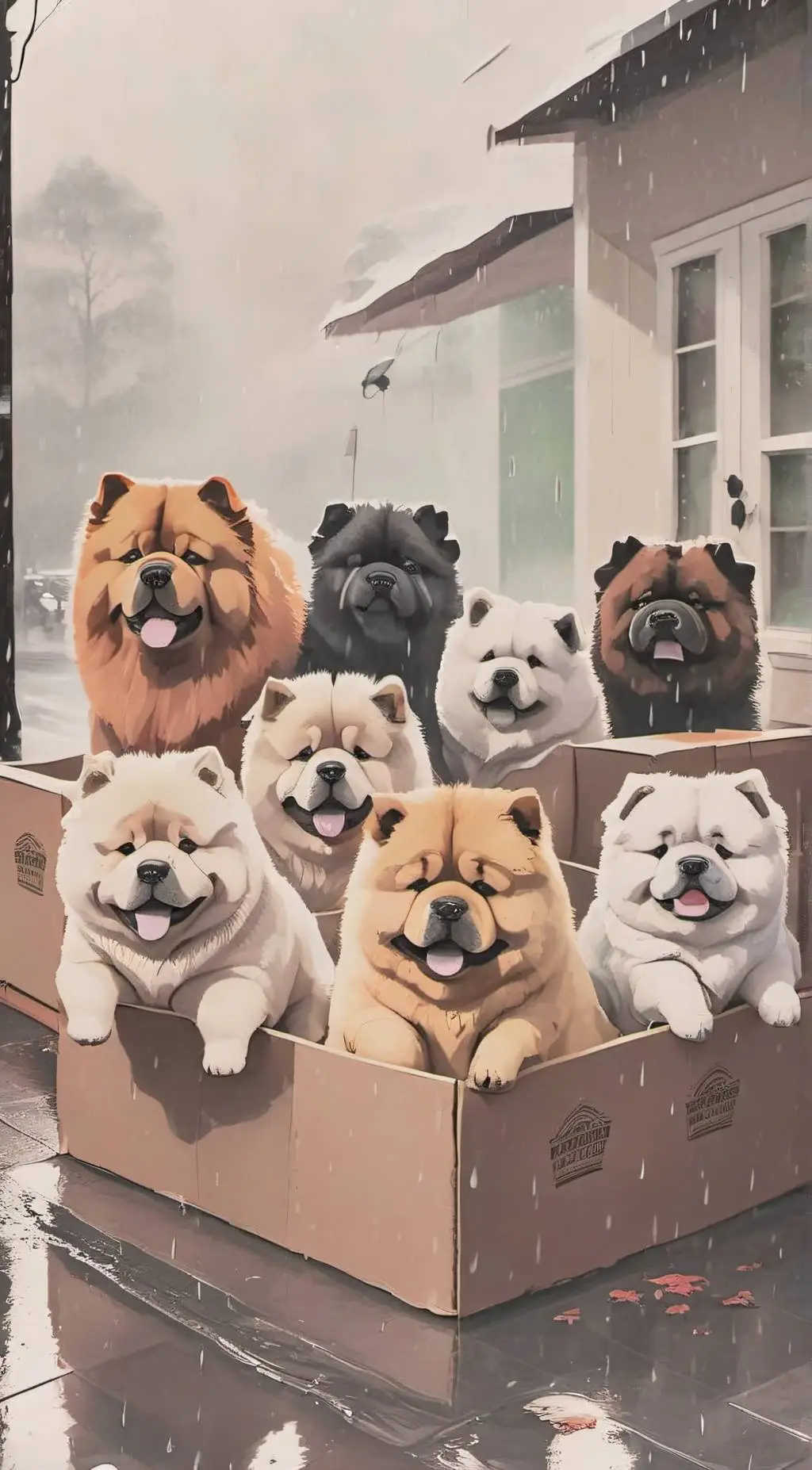 ai character: Chow chows background