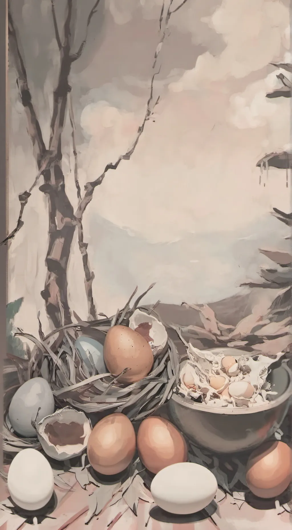 ai character: Eggs background