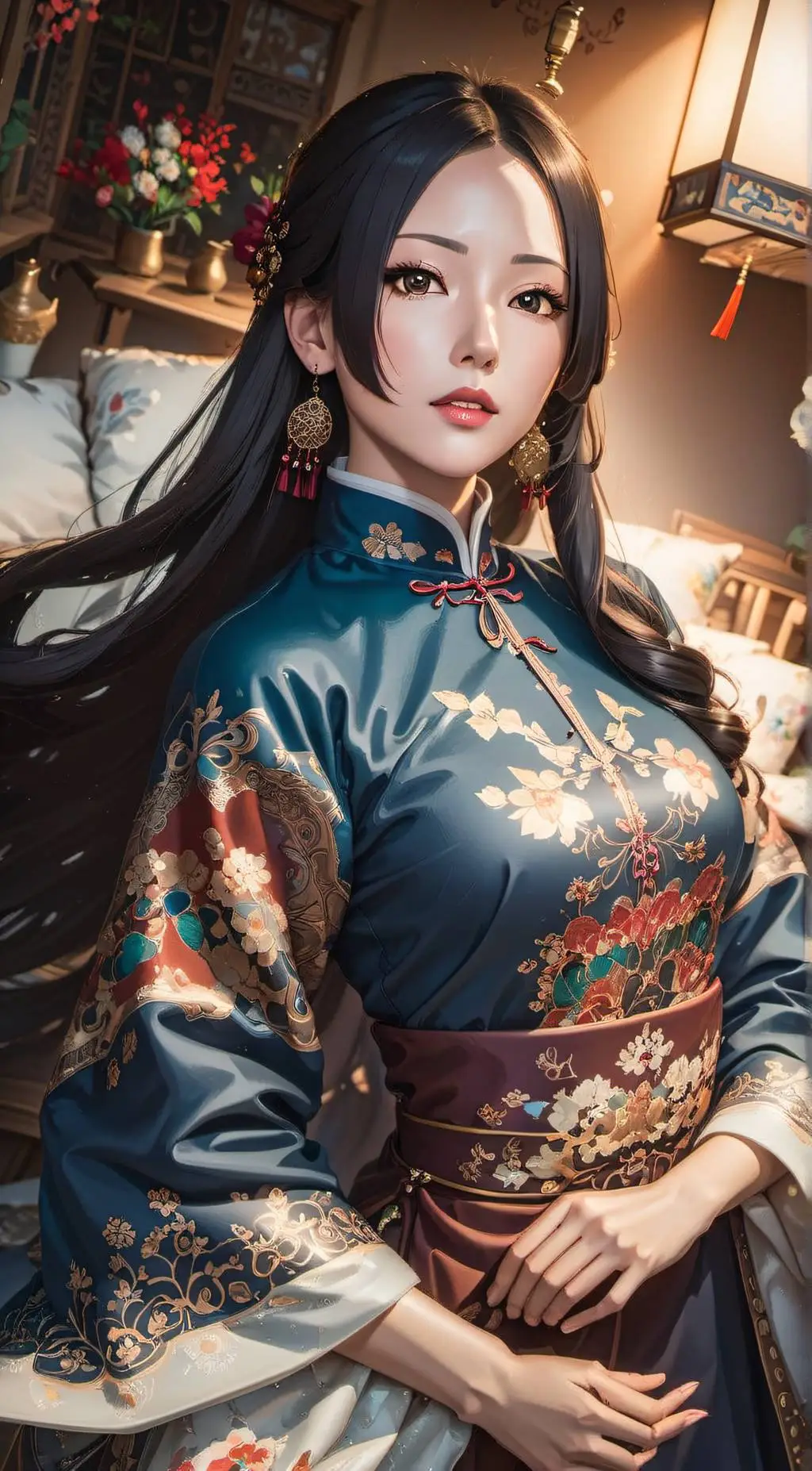 ai character: 李霞 background