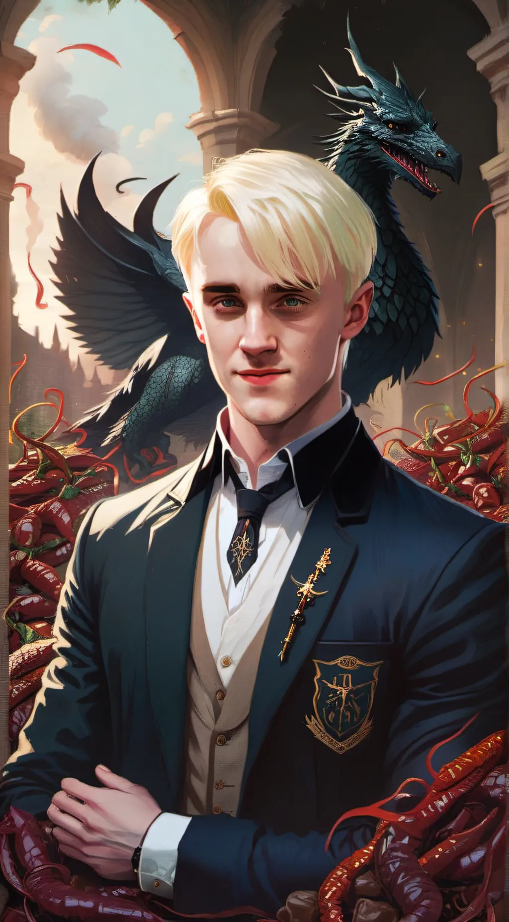 ai character: Draco malfoy  background
