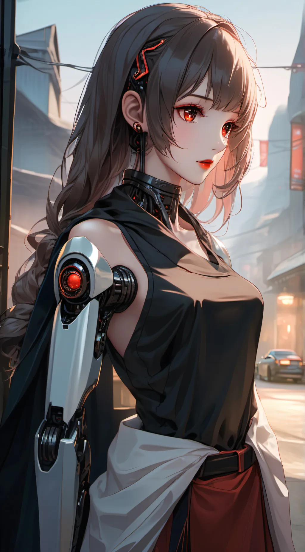 ai character: Robot girl background