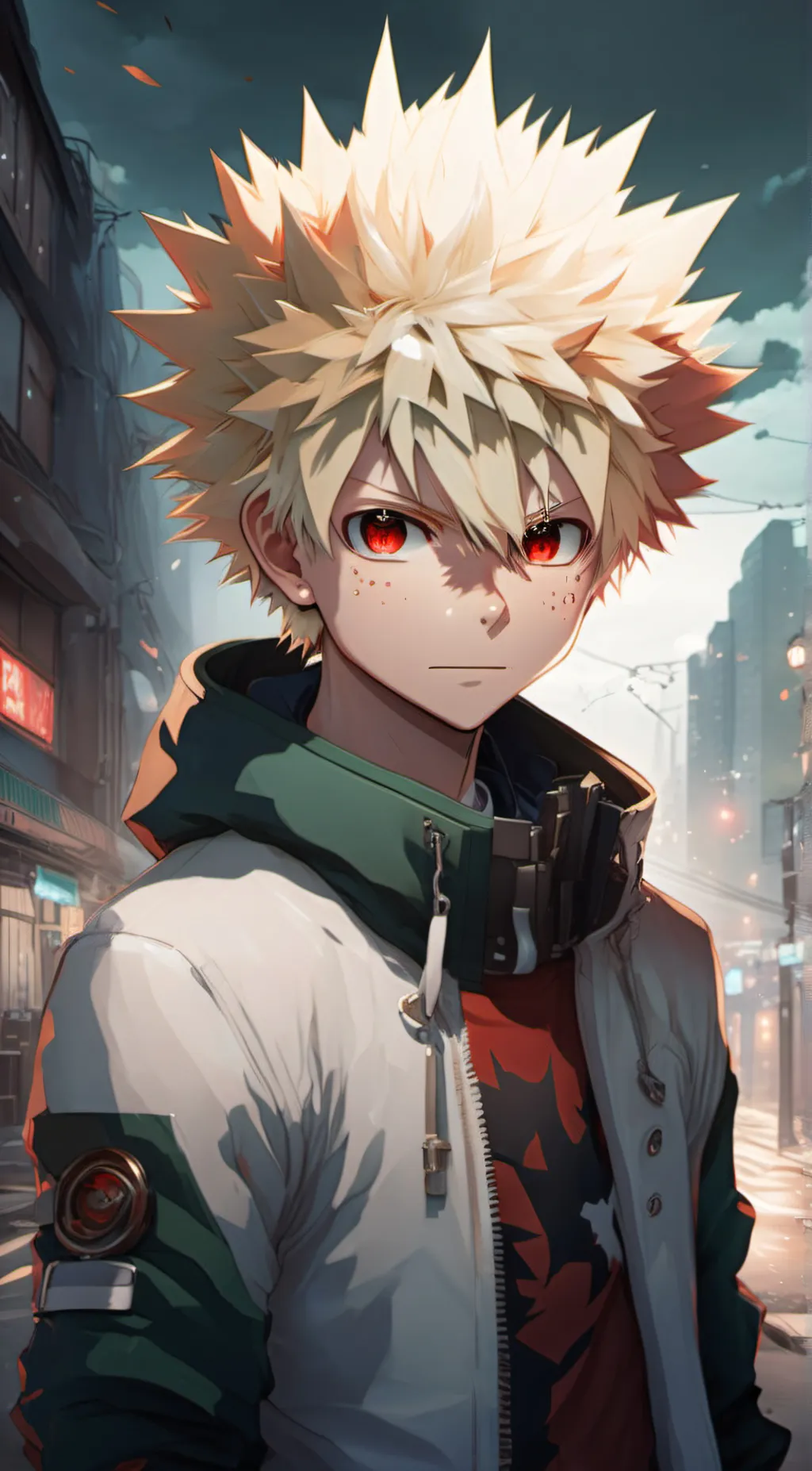 ai character: Katsuki Bakugo  background