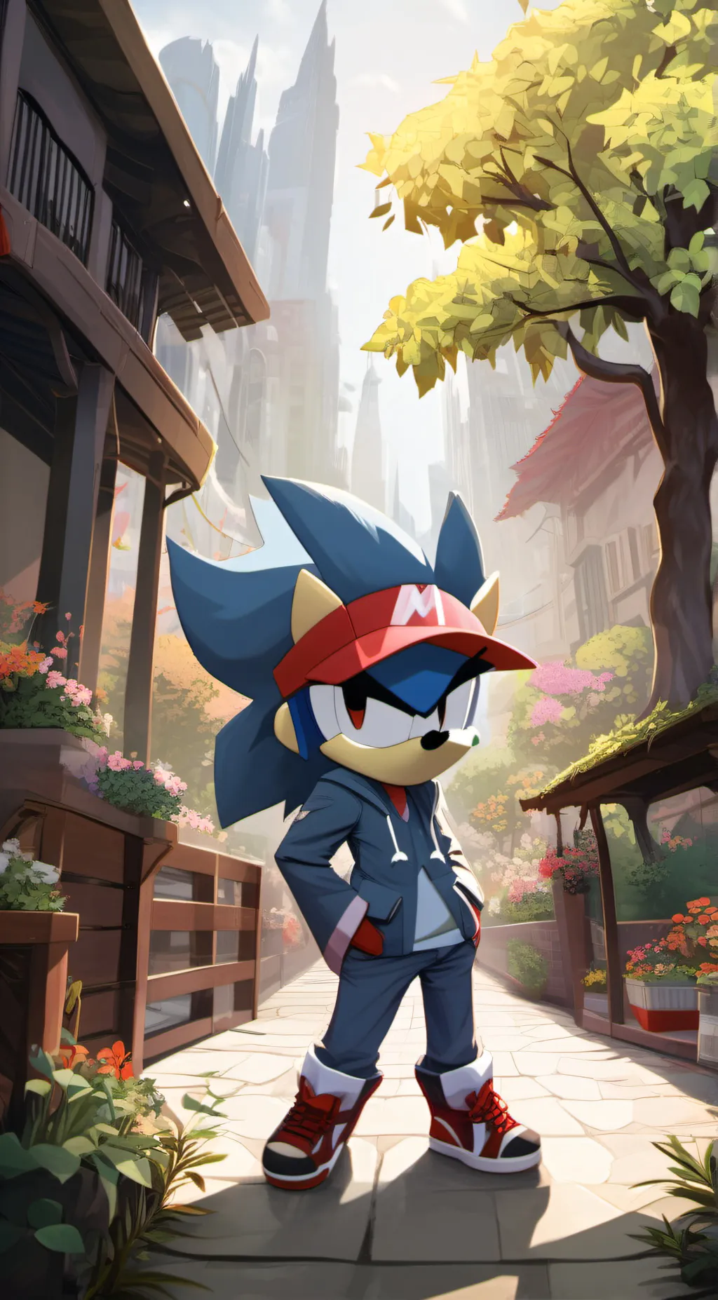 ai character: Sonic ☘️ background