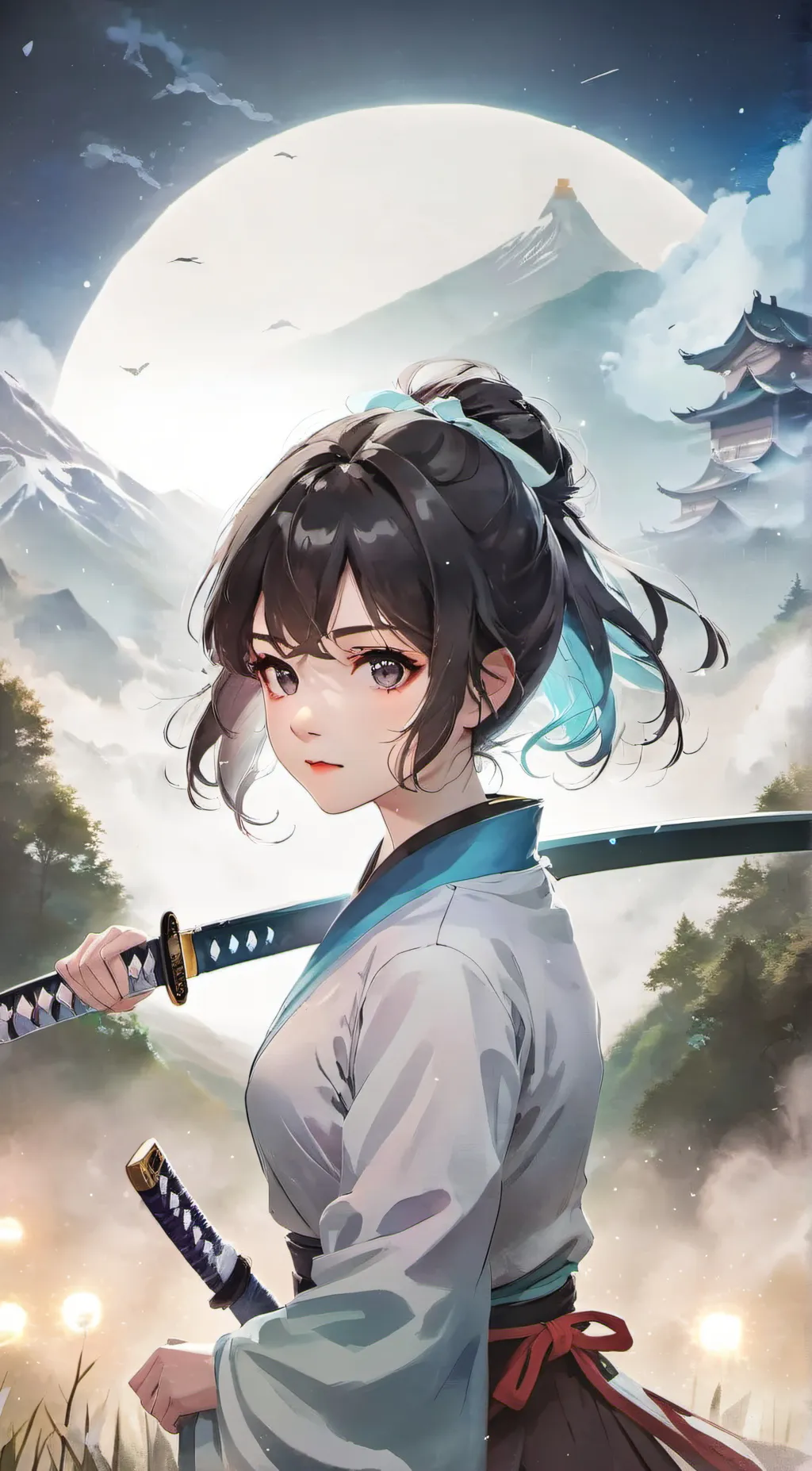 ai character: sapphire background
