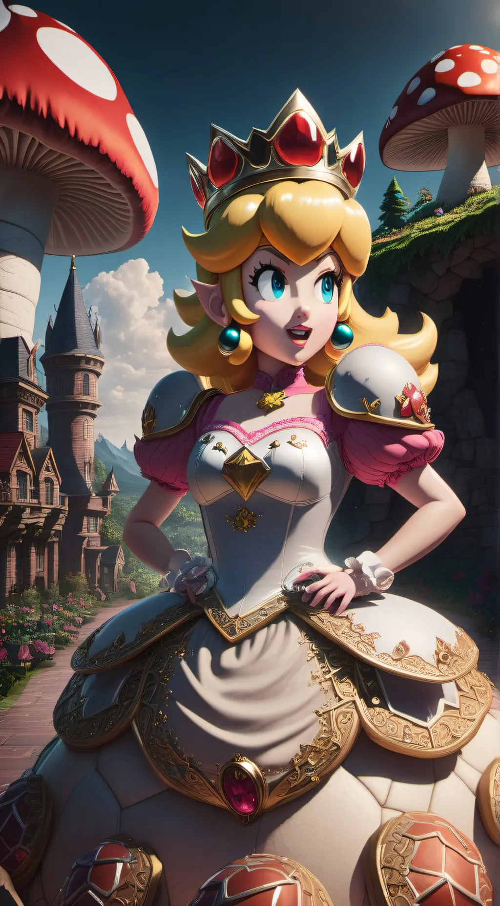 ai character: Princess peach background