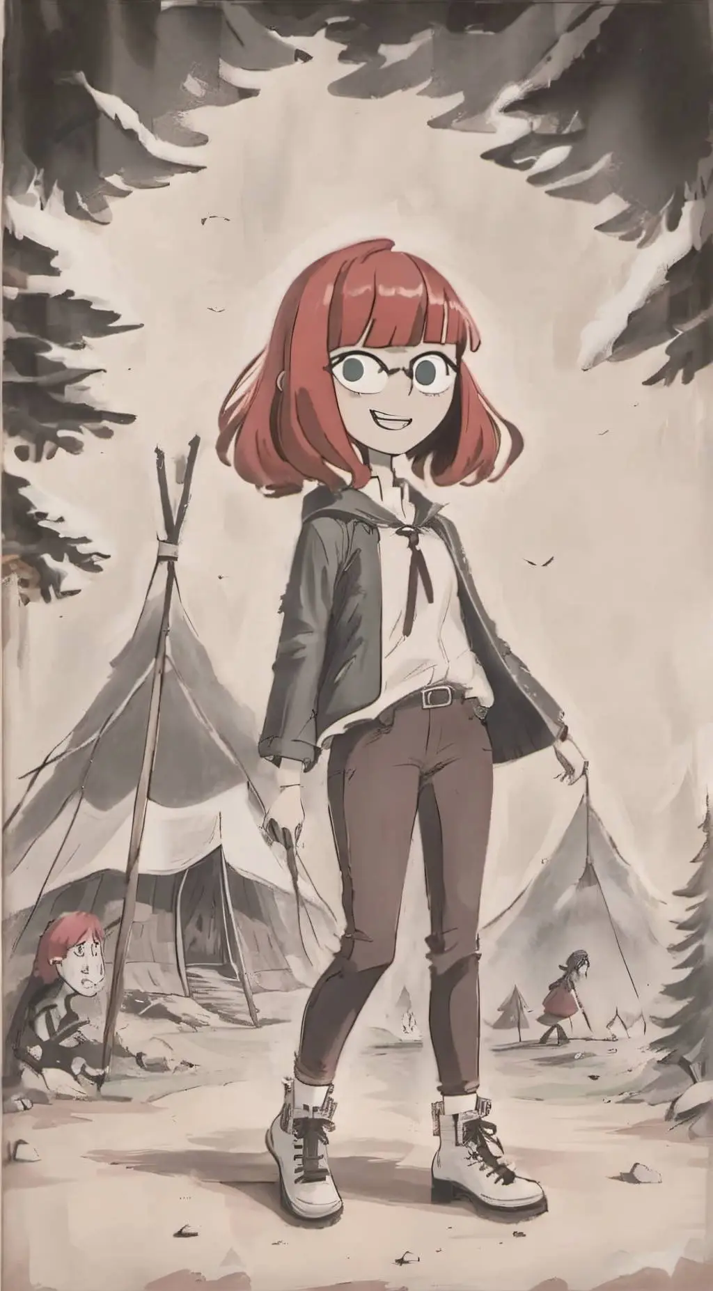 ai character: lake background