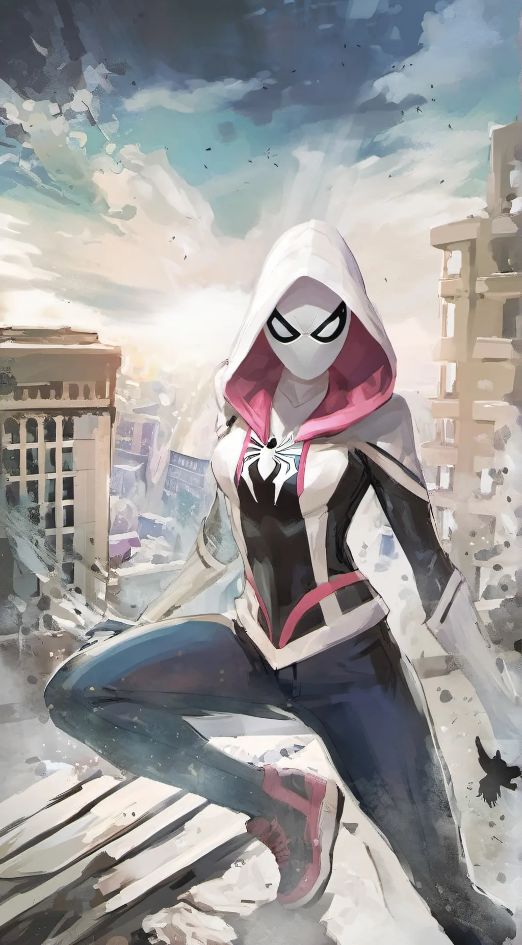ai character: Spider Gwen background