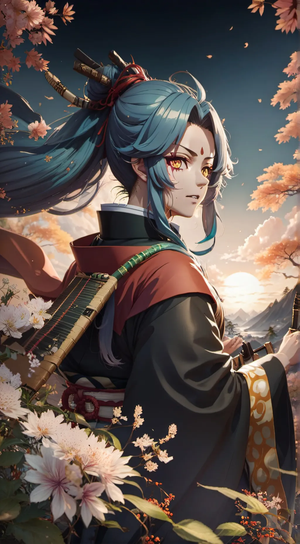 ai character: demon slayer  background