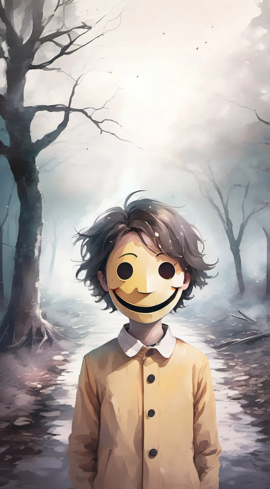 ai character: happy face background