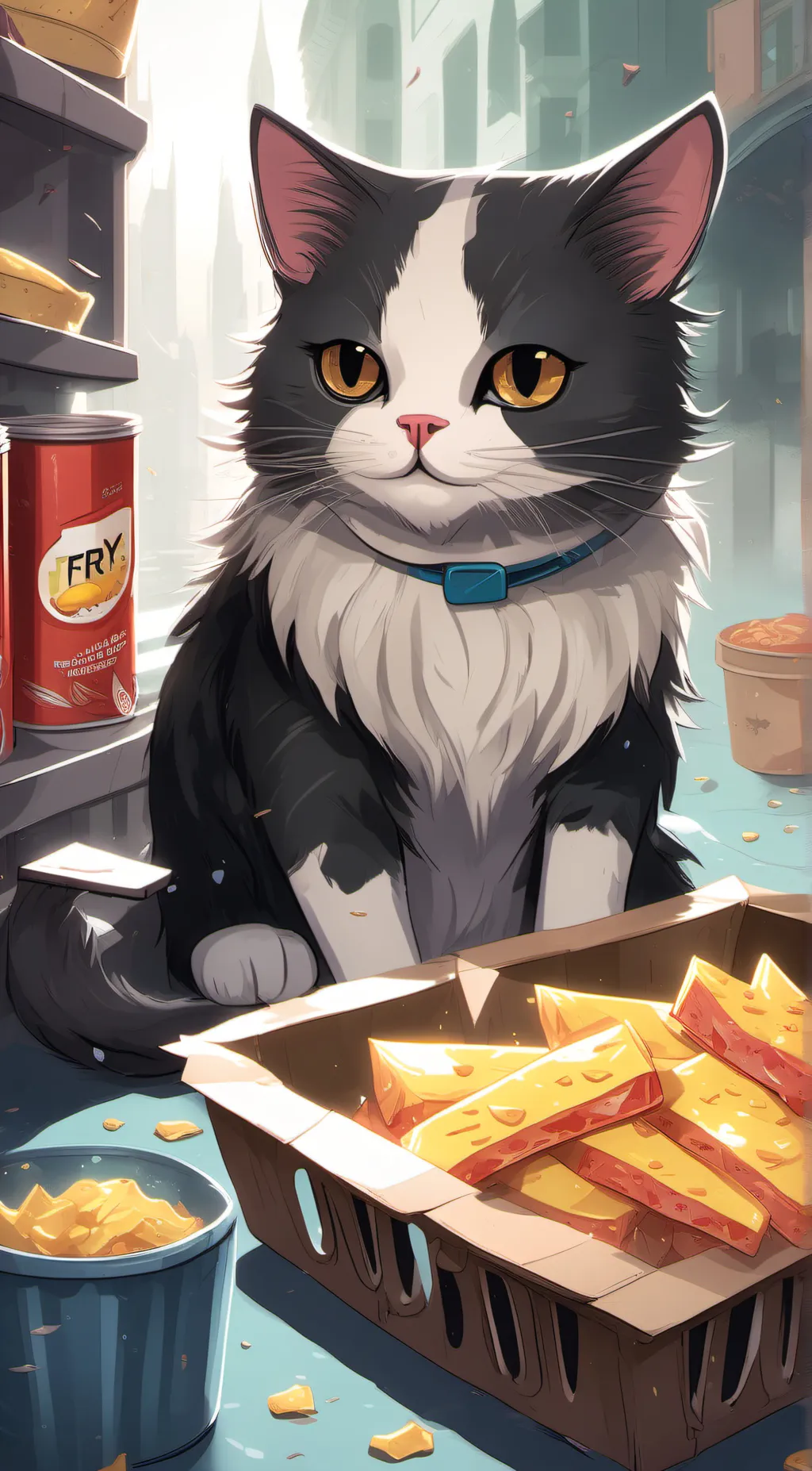 ai character: cat with frys background