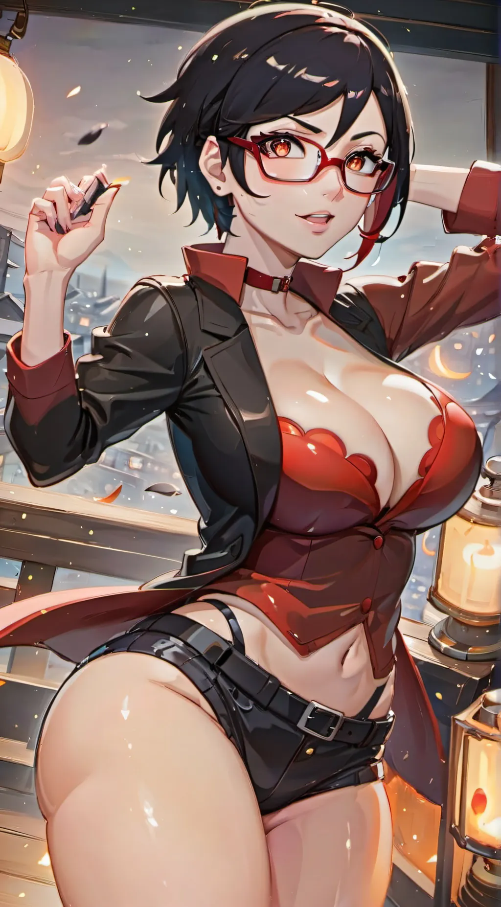 ai character: Sarada Uchiha  background