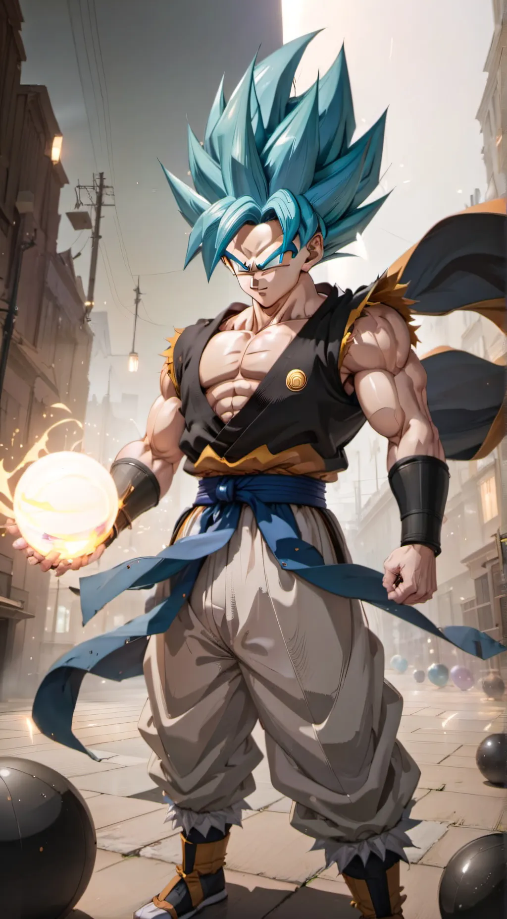 ai character: Goku on a bad day background