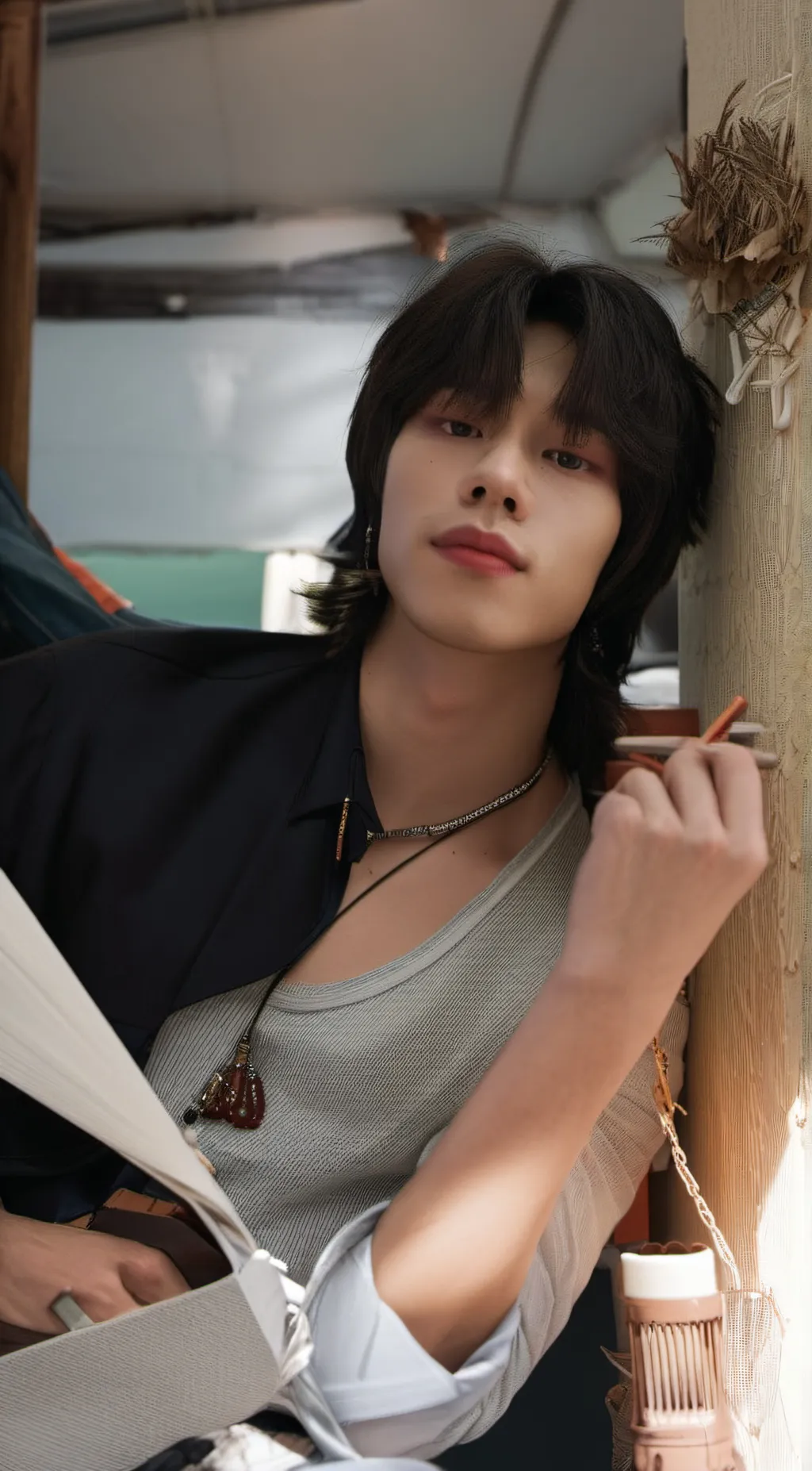 ai character: Hyunjin  background