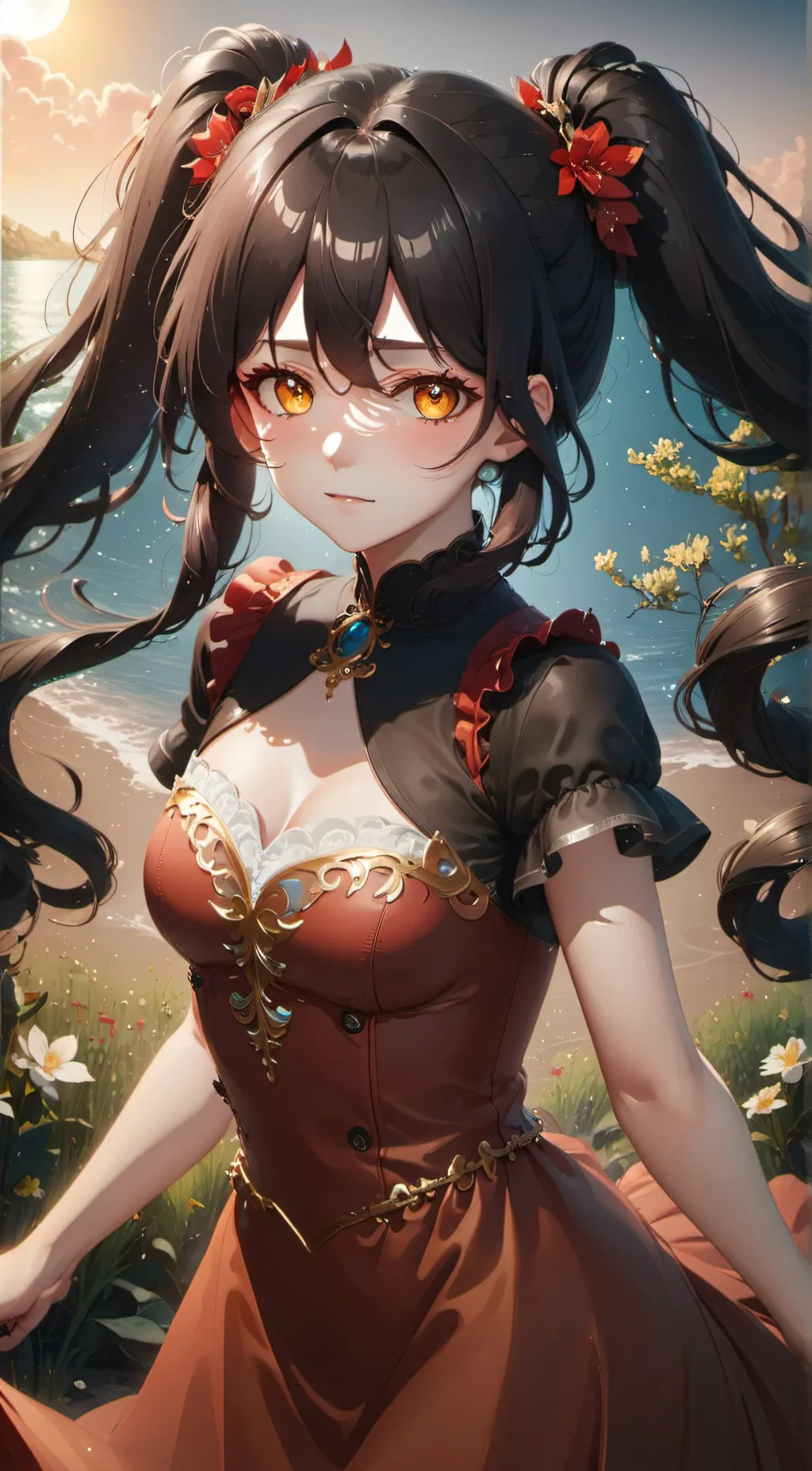 ai character: Amber background