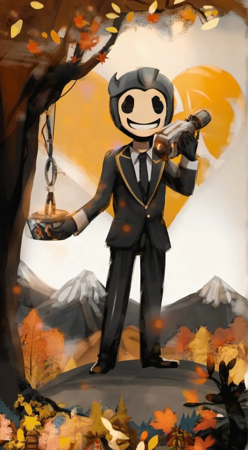 ai character: BENDY;) background