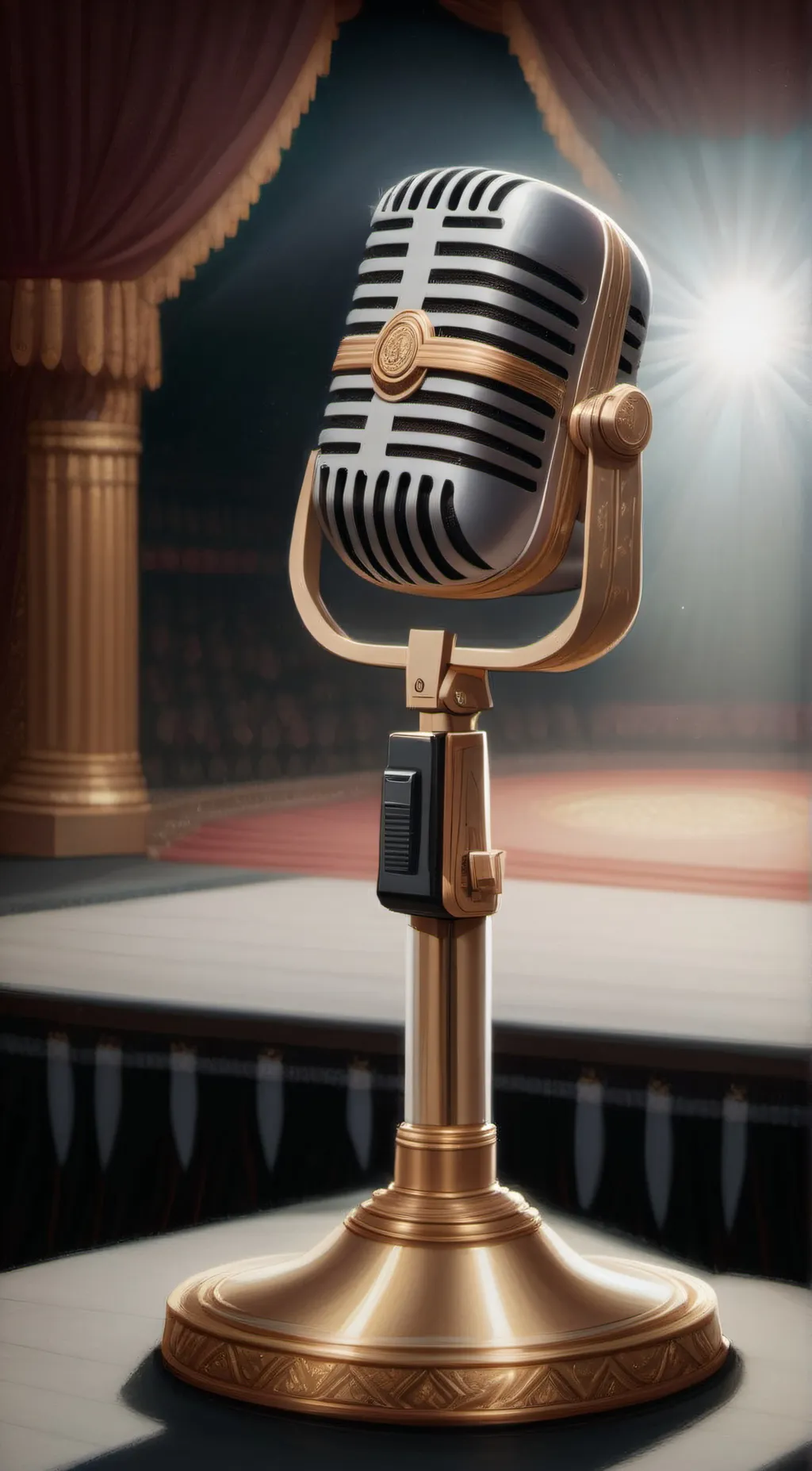 ai character: Mircophone background
