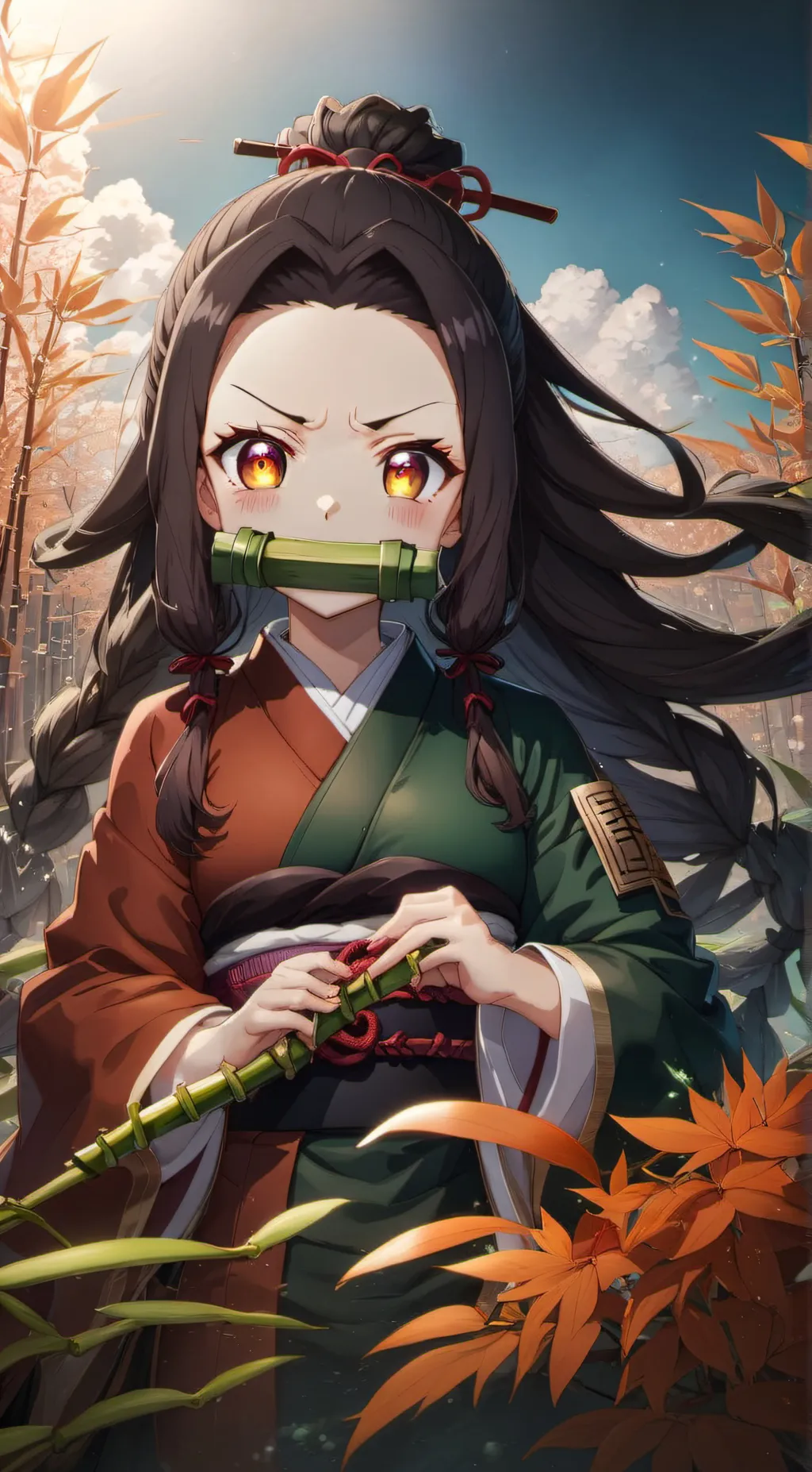 ai character: Nezuko background
